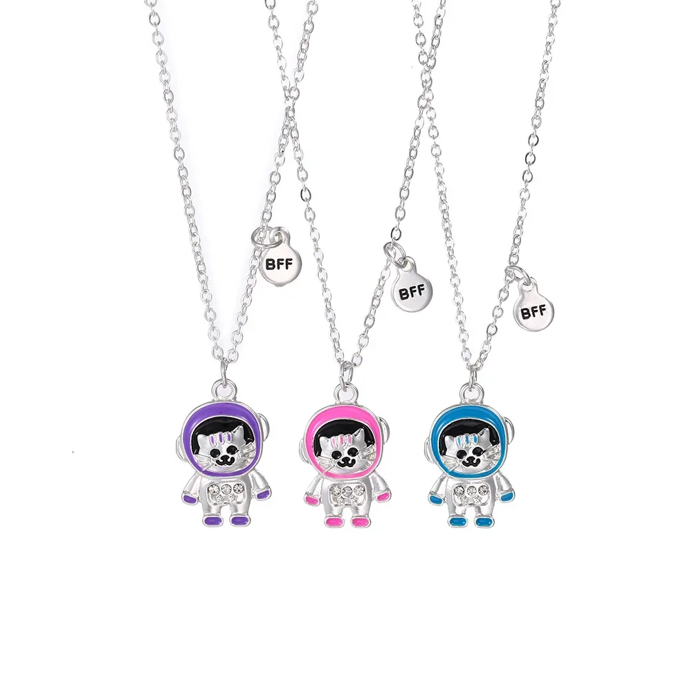 Мультяшный кот астронавт дизайн изображения кулон BFF лучшие друзья сестры милое