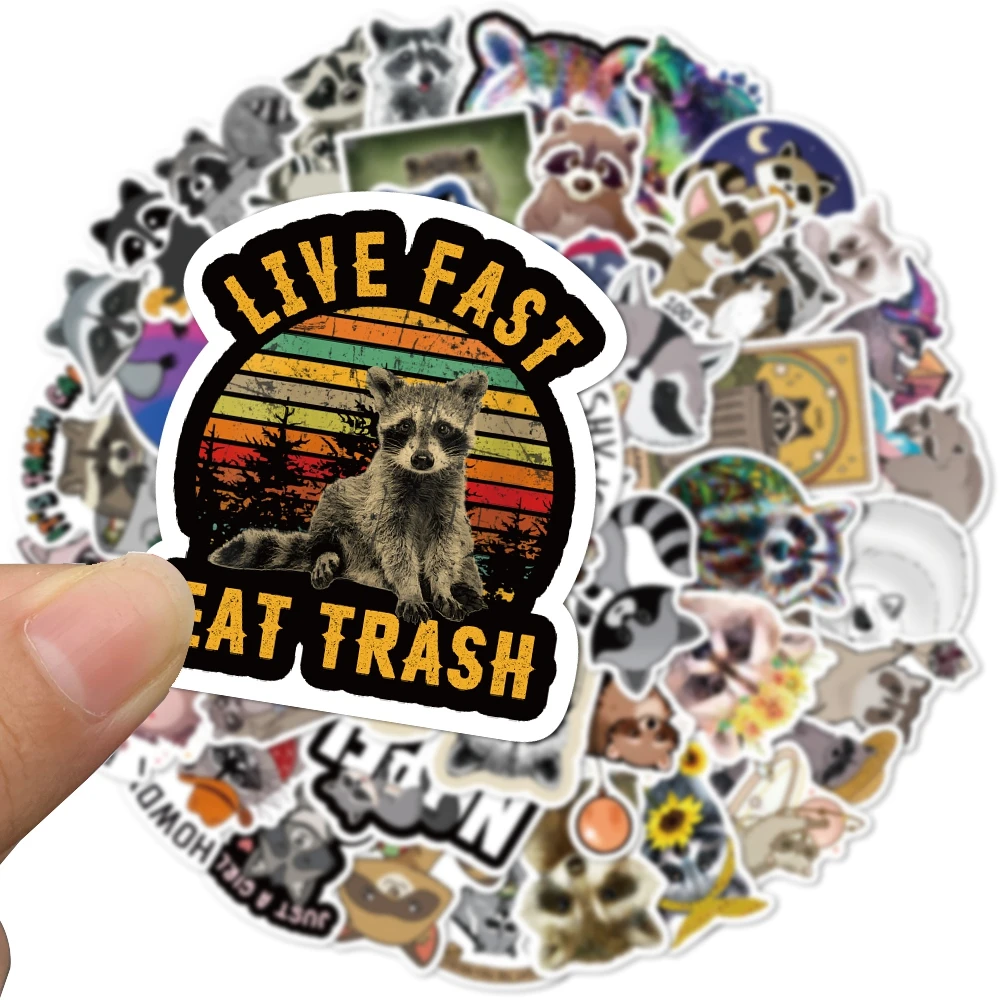 10/50/100pcs 2022 New Cartoon Raccoon Stationery Sticker Waterproof Decals Scrapbooking Planner Diary Stickers Kids Toys - купить по