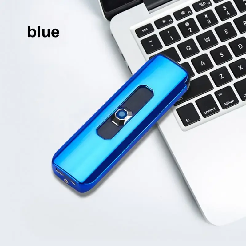 Электронная зажигалка с кнопкой двусторонняя перезаряжаемая ветрозащитная