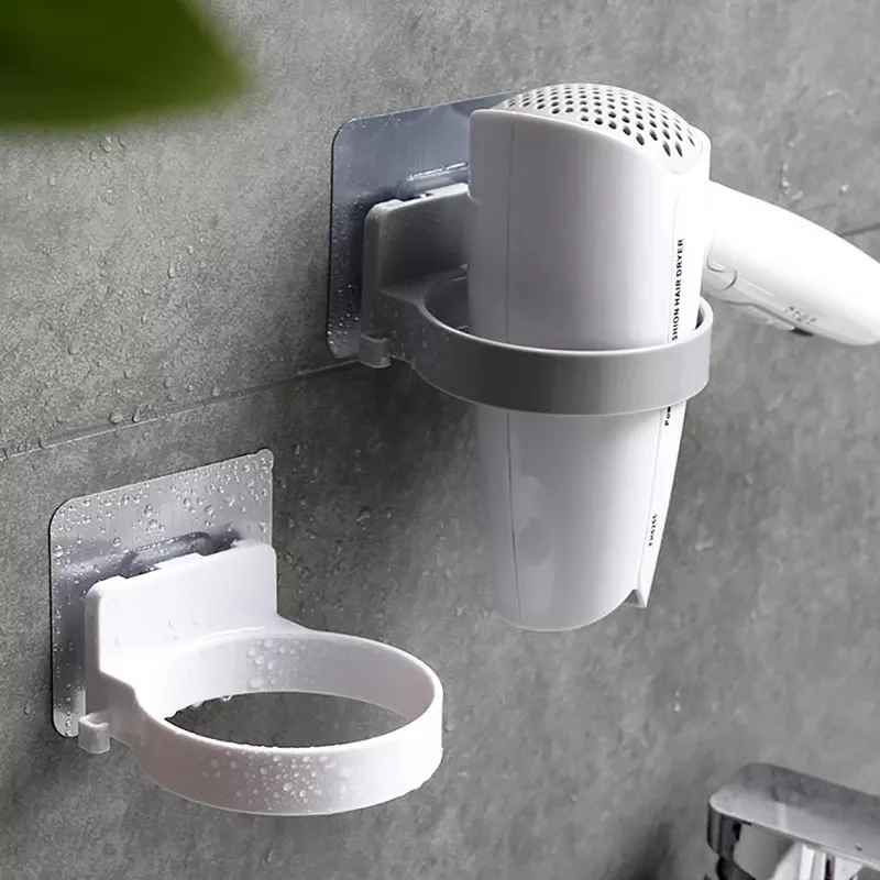 

High Quality Wall-mounted Hair Dryer Holder ABS Bathroom Shelf Hairdryer Holder Rack Storage Organizer for Hairdryer Shelf