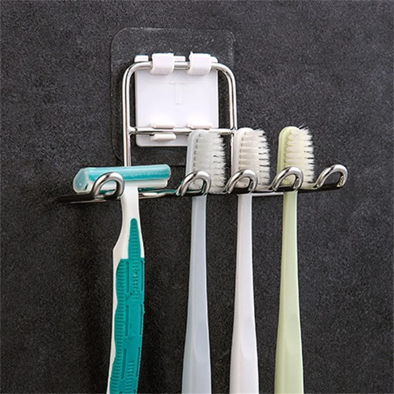 

Настенный держатель для зубных щеток, зубная паста из нержавеющей стали, полка для хранения туалета, аксессуары для ванной комнаты, органай...