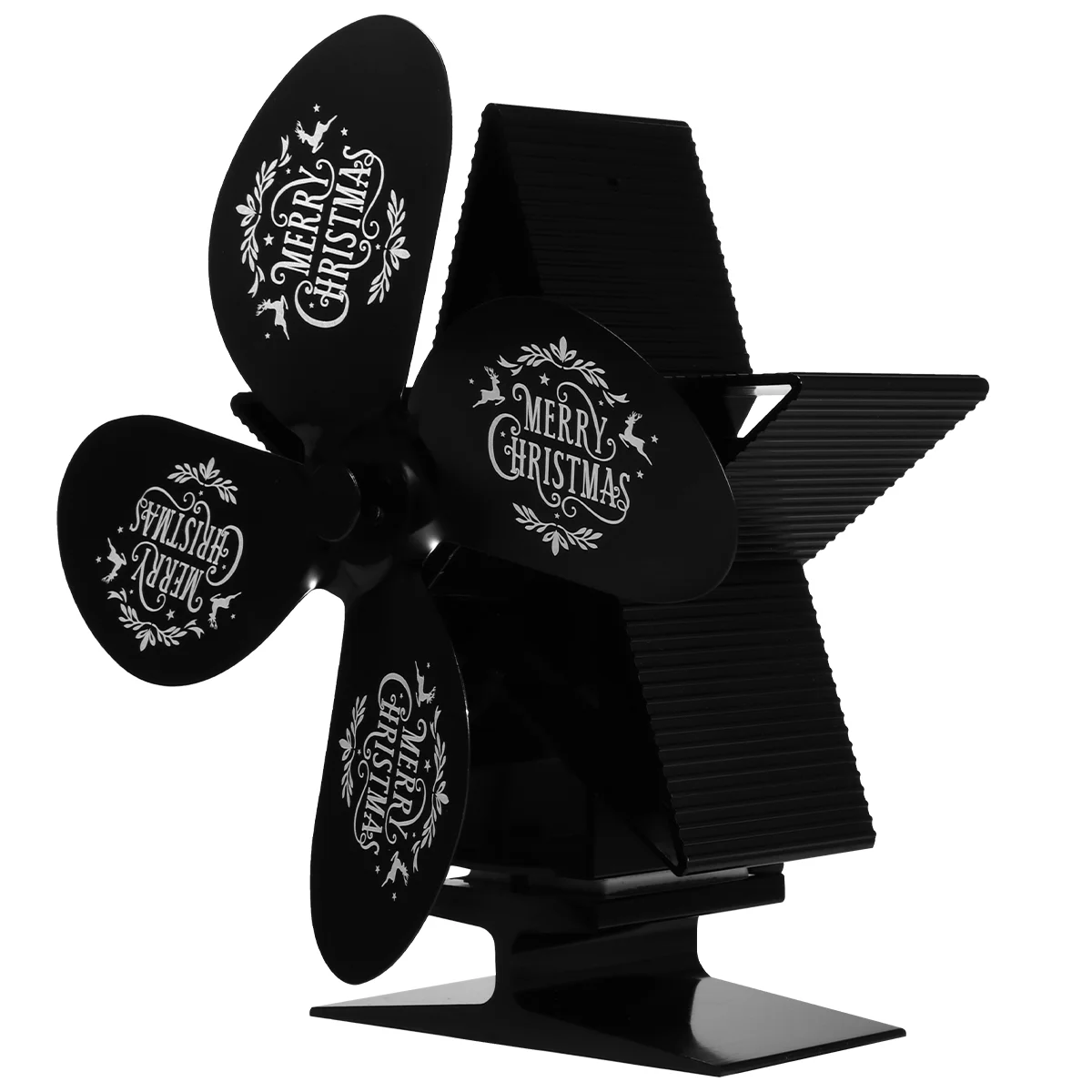

1Pc Christmas Fan 4-Blade Heat Powered Stove Fan Wood Coal Burner Fireplace Fan