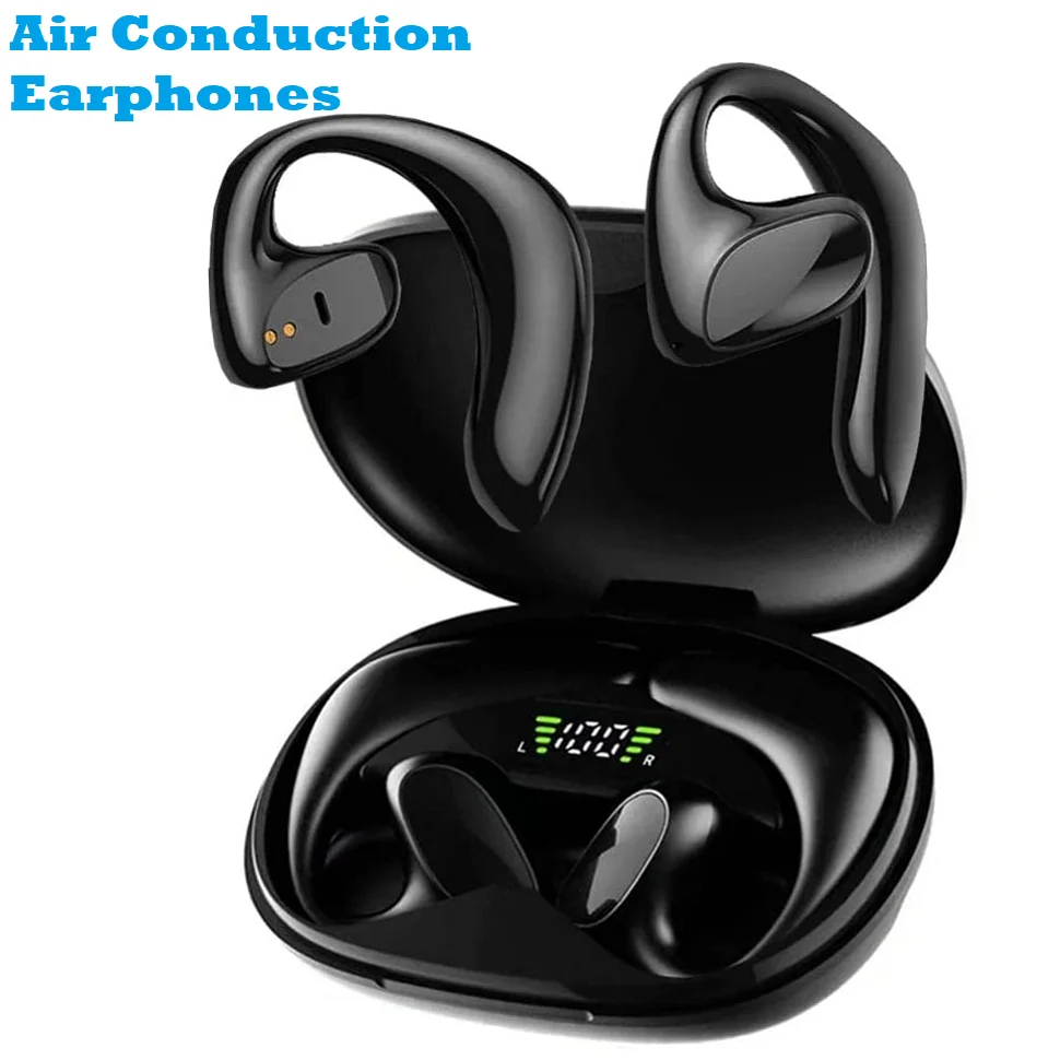 

5.1 Air Conduction Bluetooth Headphones Noise Reduction LED Display Wireless Earphone with Mic Sport Waterproof Headsets Earbuds