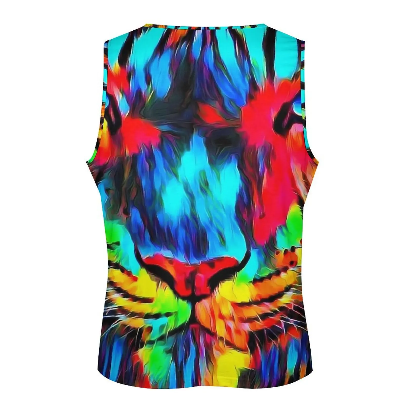 Tger Look Art Painting Майка Мужчины Абстрактные Животные Модные Топы Летние Бодибилдинг