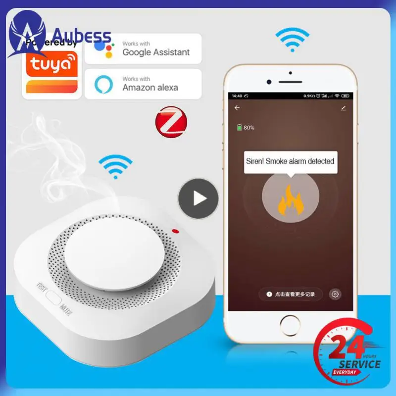 

Smoke Detector 9v Zigbee Progressive Sound Photoelectric Smart Fire Alarm Work With Tuya Zigbee Hub Smoke Sensor Family Security