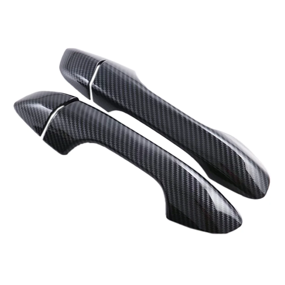 Набор накладок на внешнюю дверную ручку автомобиля черный стиль из углеродного