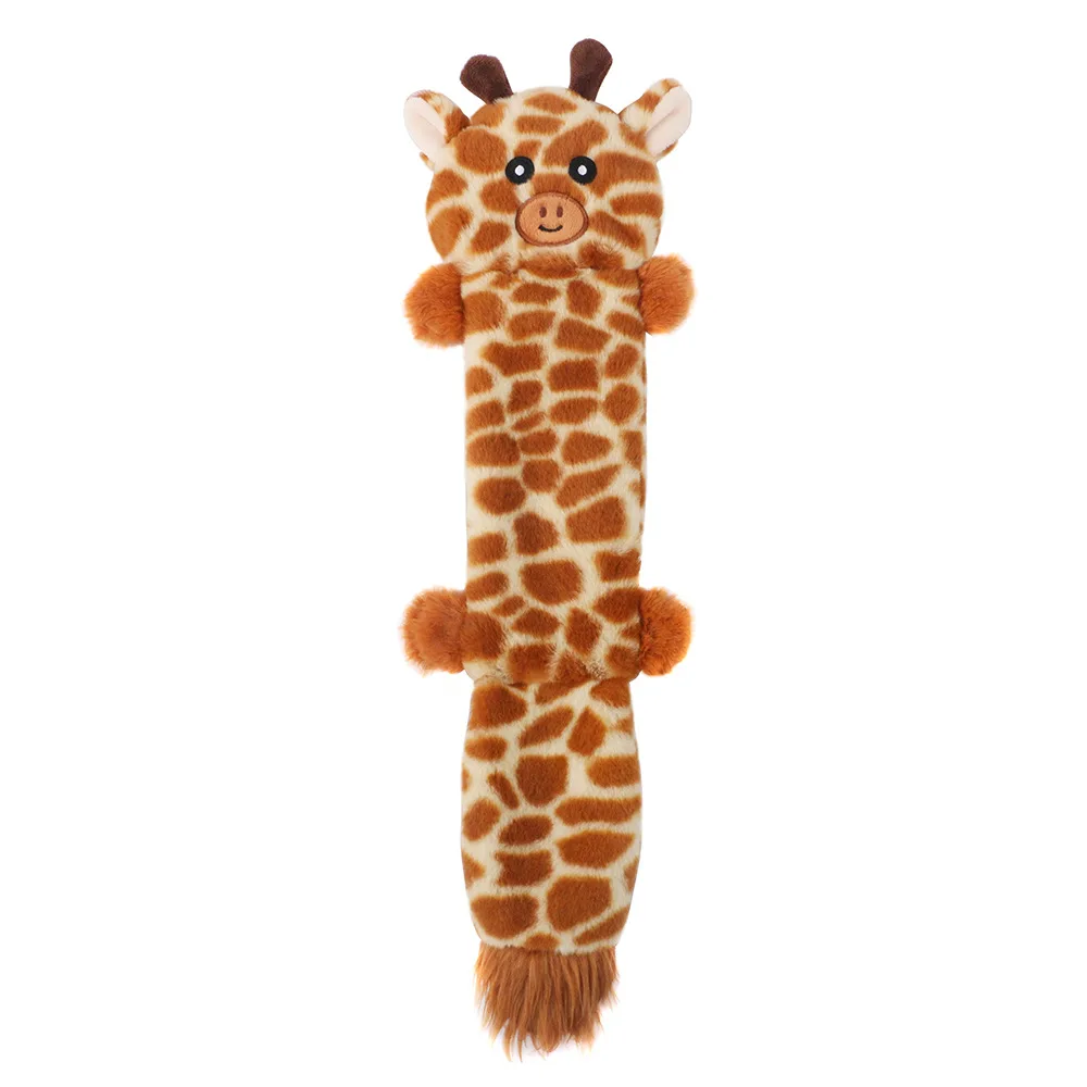 

Dog Plush Toy Durable Interactive Dog Chewing Toy Plush No Filler Squeaking Giraffe Pet Toy Fleece Squeak Toys