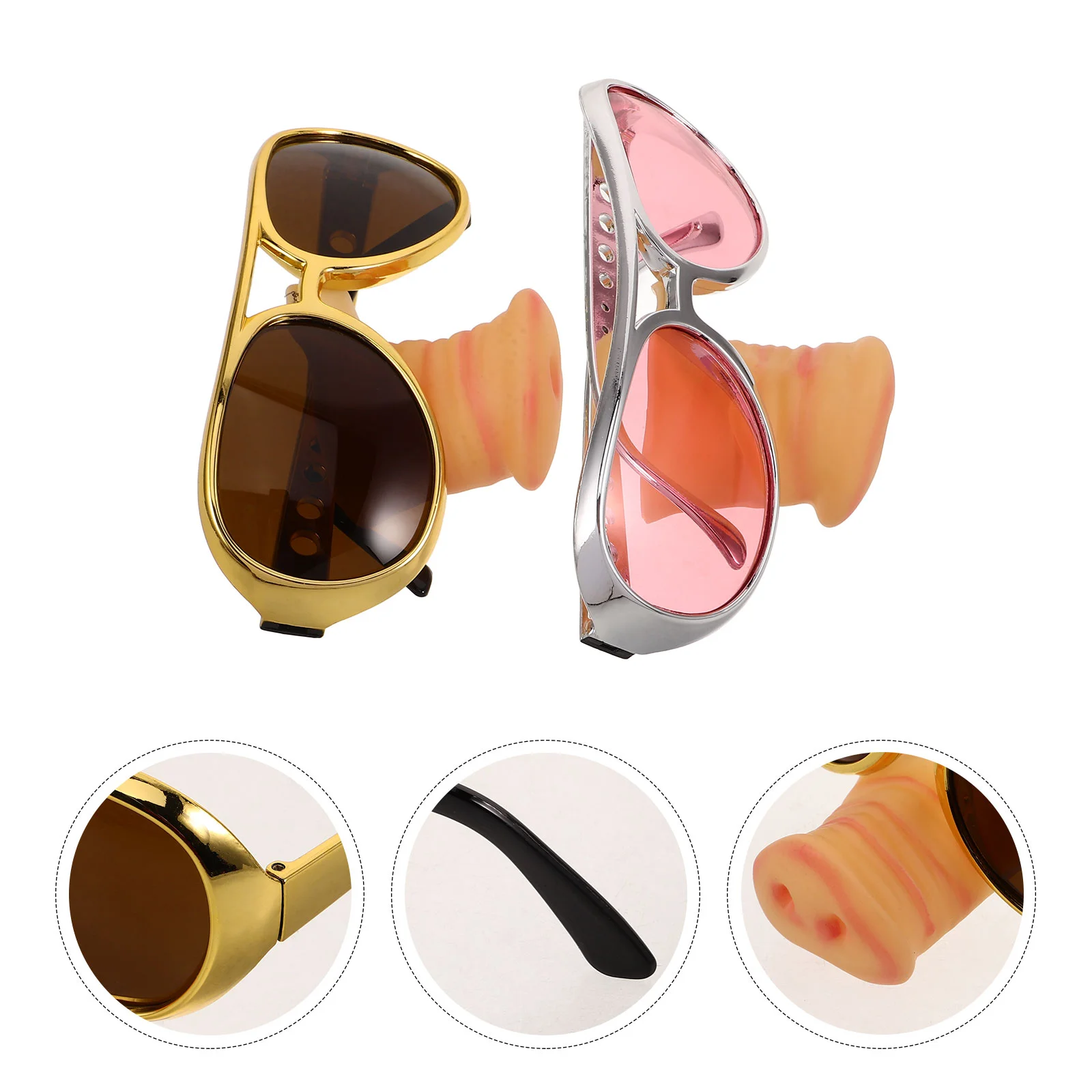 2 шт. большие очки для фотобудки забавные винтажные солнцезащитные со свиным