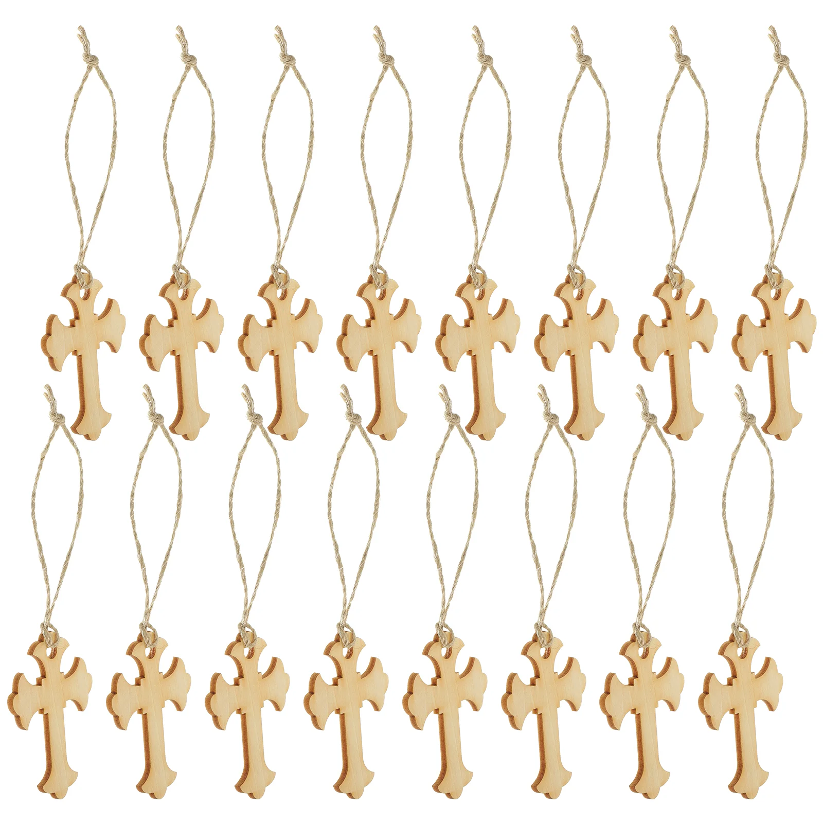 

50 Pcs Office Decor Cross Shaped Desktop Christmas Tree Decorations Ornaments Wall Cotton Linen Wood Adorn Decore