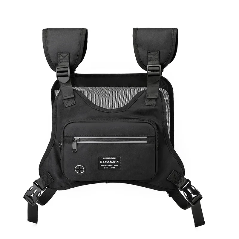Fashion Trendy Tactical Vest Bag Men's Vest Bag Multifunctional External Wear Chest Bag Large Capacity Waterproof Vest Pack
