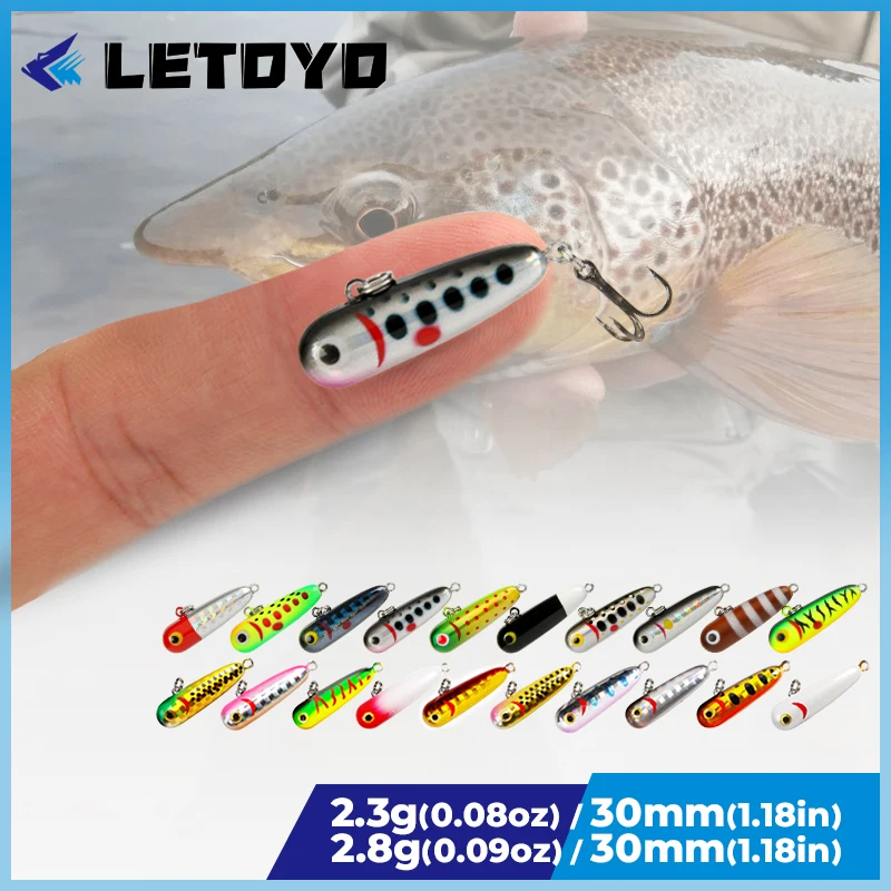 LETOYO Micro Trout Area Jig 2.8g 2.3g Trout Fishing Lure Sinking Pencil Lure Mini Vib Lipless Crankbait Wobbler Artificial Bait