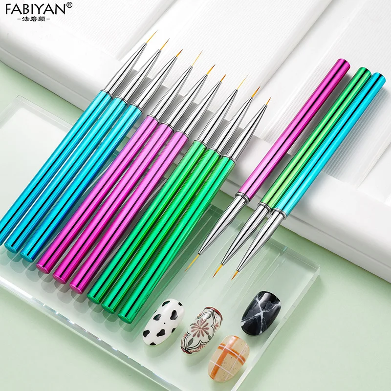 

3Pcs/set Metal Handle Nail Art Liner Brushes Painting Drawing Flower Pen DIY Tips Manicure Gel Polish Stripe Lines Tool 5/7/9mm