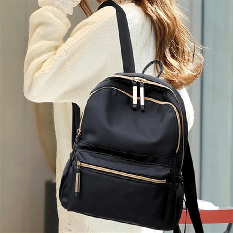 

Oxford Cloth Female Fashion Large Women's Backpack Travel Bag School Solid Color Cute Waterproof Sports Bags For Women