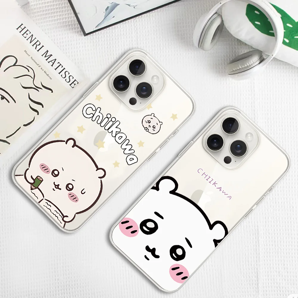 Милый C-Chiikawas Kawaii чехол для телефона iPhone 12 11 13 14 15 16 Max Pro Plus прозрачный
