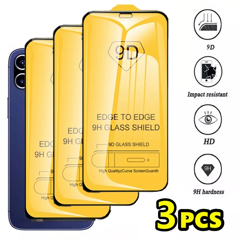 

Protective Glass on The for iPhone 11 12 13 Pro Max Mini Screen Protector for IPhone 7 8 6s Plus SE X XR XS MAX Tempered Glass