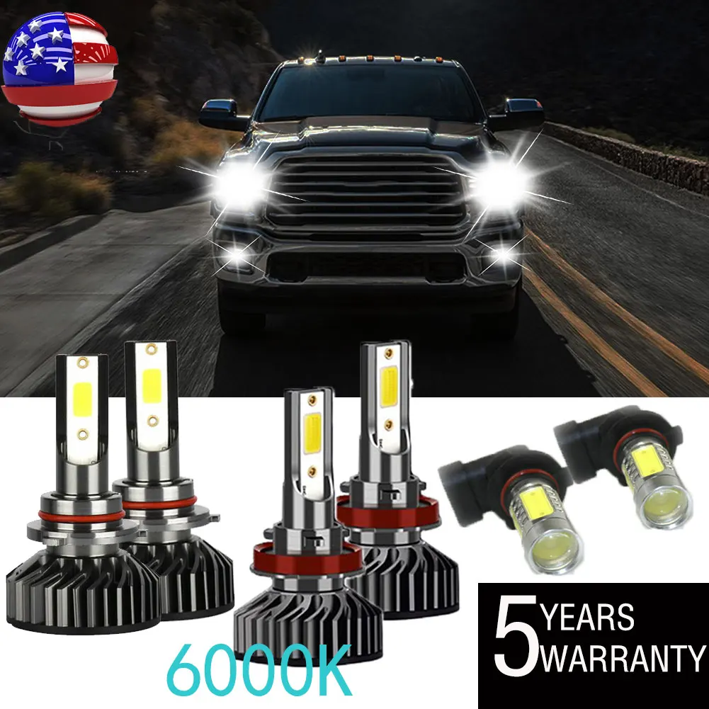 

For Ford F-150 2015-2020 Front LED Headlight High Low Beam +Fog Light Bulbs wj