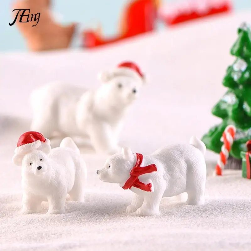 

3Pcs Cute Cartoon Polar Bear Micro Landscape Resin Crafts Diy Landscaping Decoration Home Animal Gardening Accessories