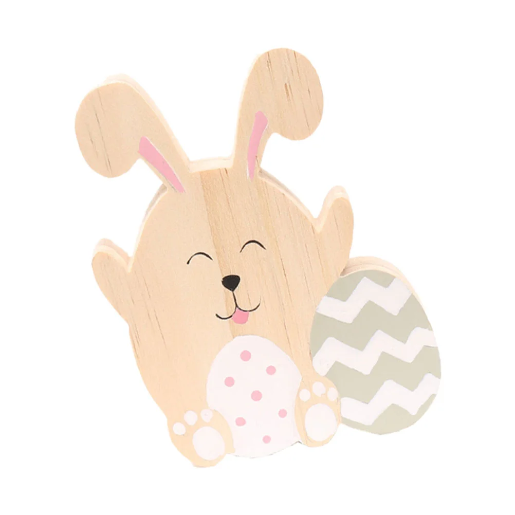 

Delicate Wooden Easter Ornament Party Scene Layout Adornment Small Decoration