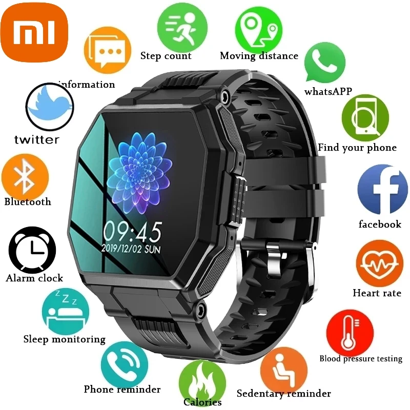 

Xiaomi Military Sport Men's Smart Watch Men Full Screen Touch Blood Pressure Heart Rate Monitor Bluetooth Call Smartwatch