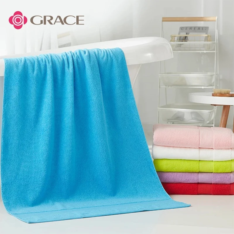 

2022 new cotton bathroom towel absorbent solid color affinity soft quick-drying shower high-end large men and women bath towel