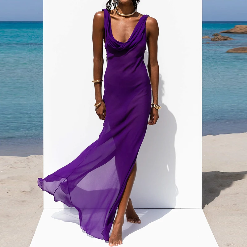 

Женское леопардовое Платье-накидка без рукавов, с глубоким вырезом и открытой спиной