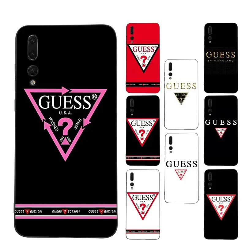 

Luxury Brand Design GUESS Phone Case Soft Silicone Case For Huawei p30lite p30 20pro p40lite P30 Capa