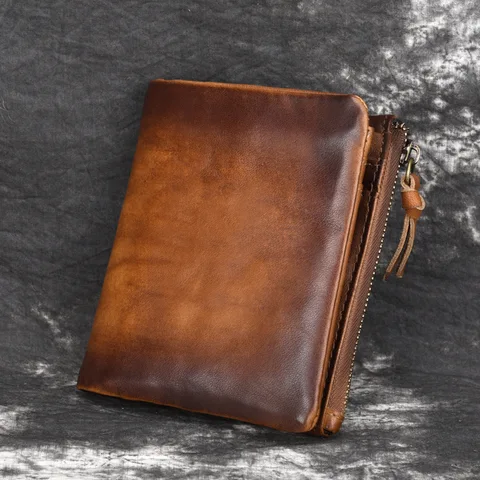 Мужской винтажный кошелек из натуральной кожи