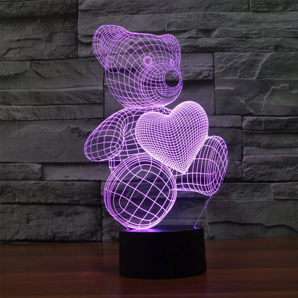 Акриловый светодиодный ночсветильник с USB 3D лампа для рождевечерние НКИ свадьбы