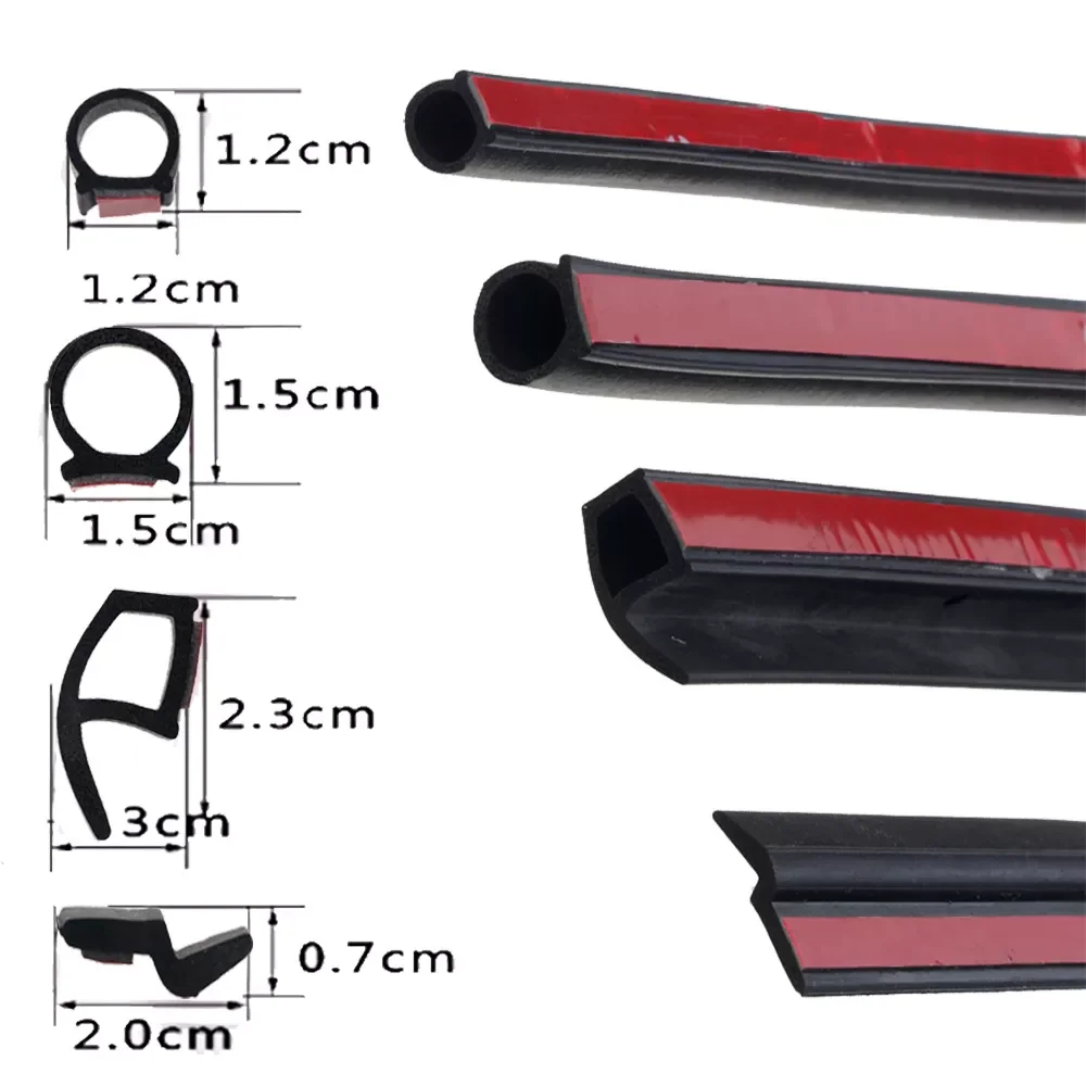 

P Z D shape type 2 Meters Car Door Seal Strip EPDM Rubber Noise Insulation Anti-Dust Soundproof Car Seal strong adhensive