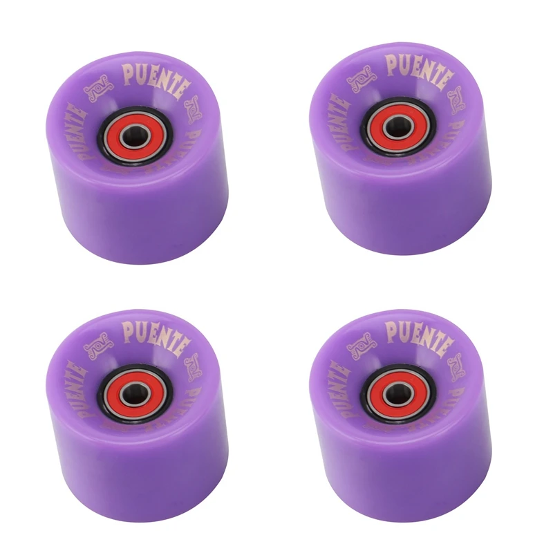 

PUENTE 4Pcs/Set Cruiser Skateboard Wheels PU Wheels Long Board Cruiser Wheels With ABEC-9 Bearings