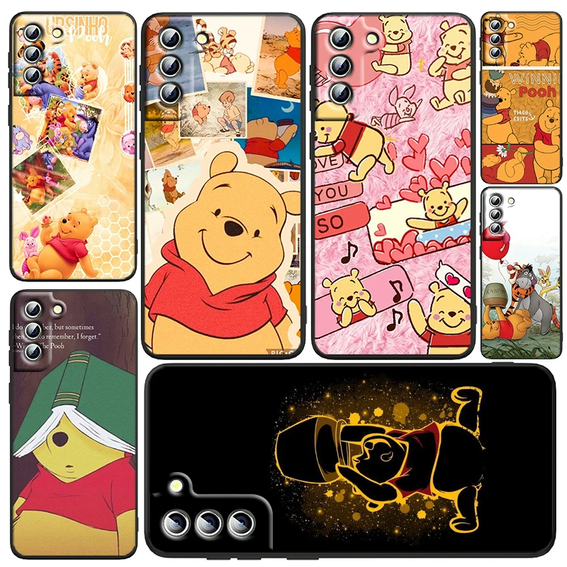 

Disney Winnie the Pooh Phone Case For Samsung Galaxy S23 S22 S21 S20 FE Ultra Pro Lite S10 S10E S9 Plus 5G Black Funda