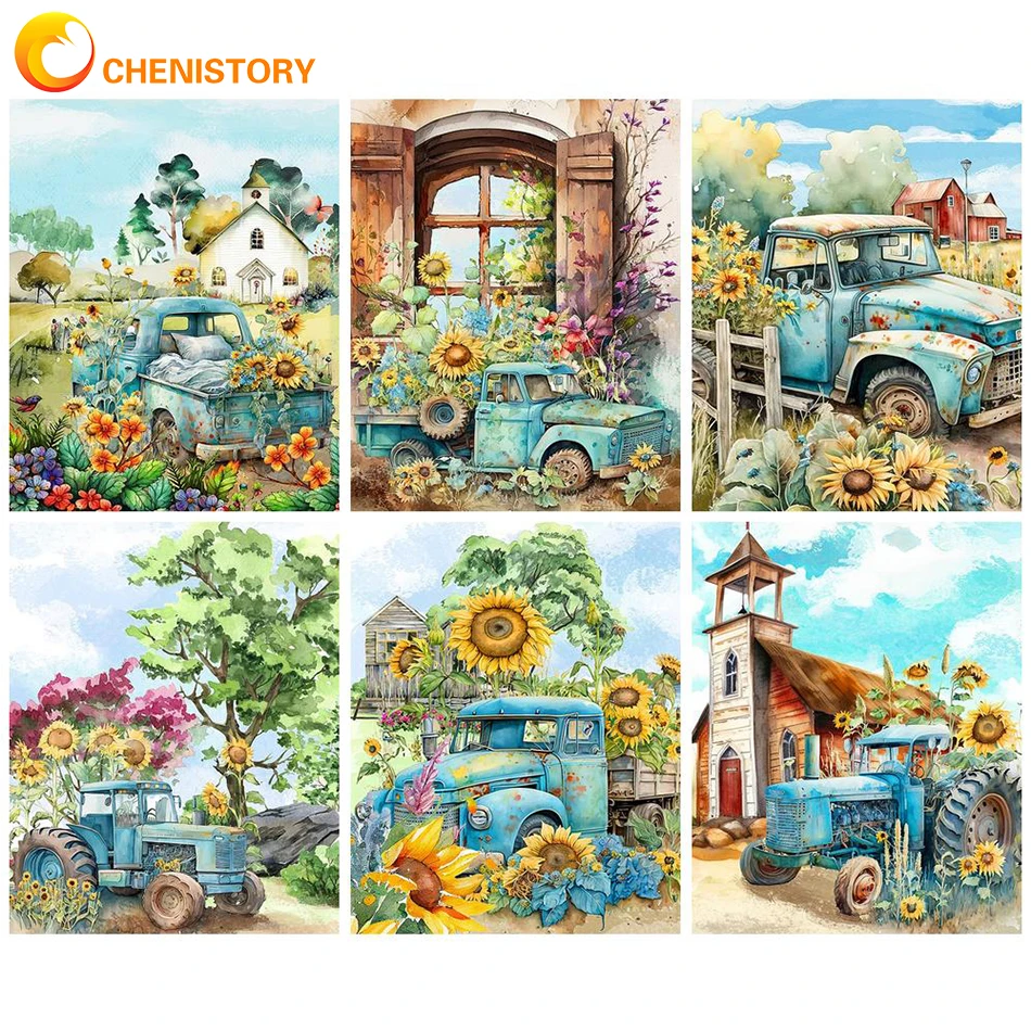 

CHENISTORY Painting For Paint By Numbers On Canvas Flower DIY 60x75cm Oil Painting By Numbers Scenery Picture Home Decor Gift