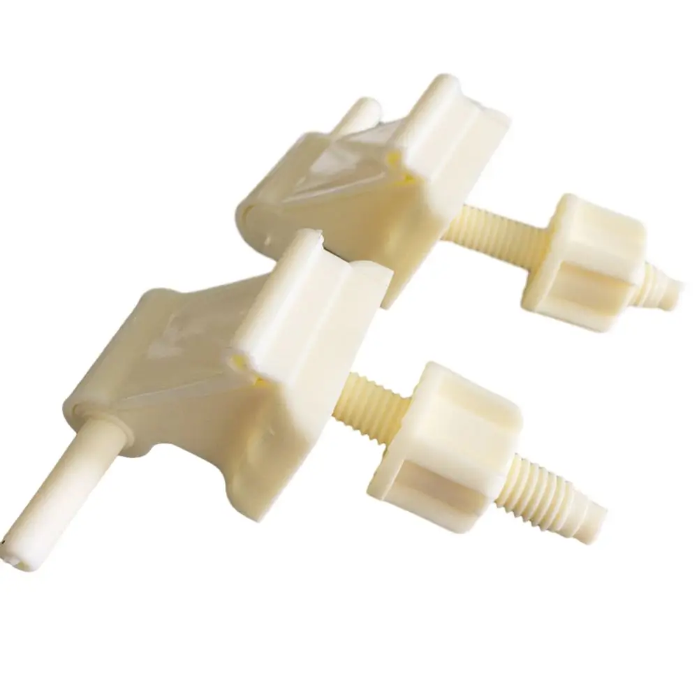 

Reliable White Plastic Toilet Seat Hinge Replacement Kit, Sturdy Construction, Easy to Install with Fittings and Components