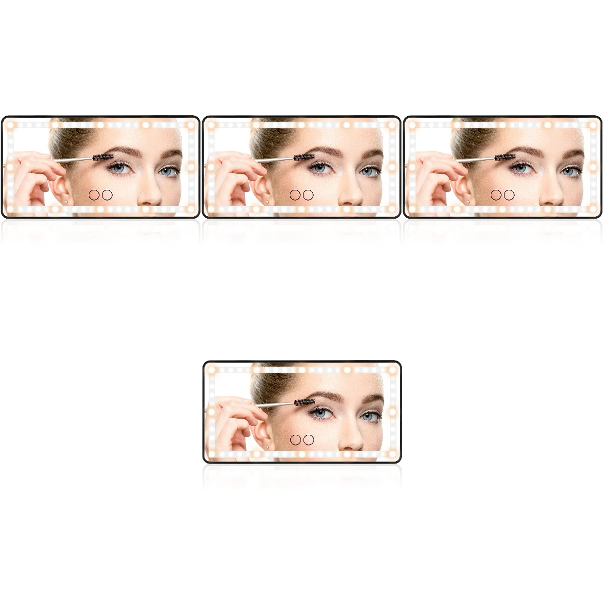 

4 PCS Sun Visor Mirror Car Vanity Auto LED Interior Lights Strips Beauty Makeup Abs Automotive