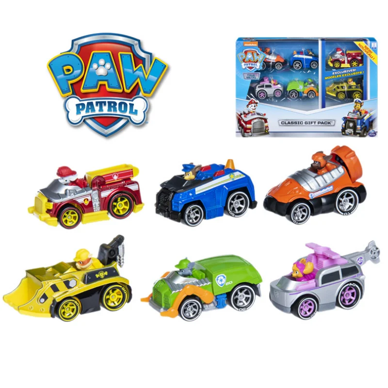 psi patrol zestaw figurek zabawka dla dzieci Hasbro marka plastikowy samochód patrolowy modele Chase i jeźdźca zachodnie anim...