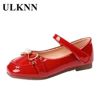 red leather shoes for girls princess baby shoe spring new 2022 childrens flats single elementary school performance shoes