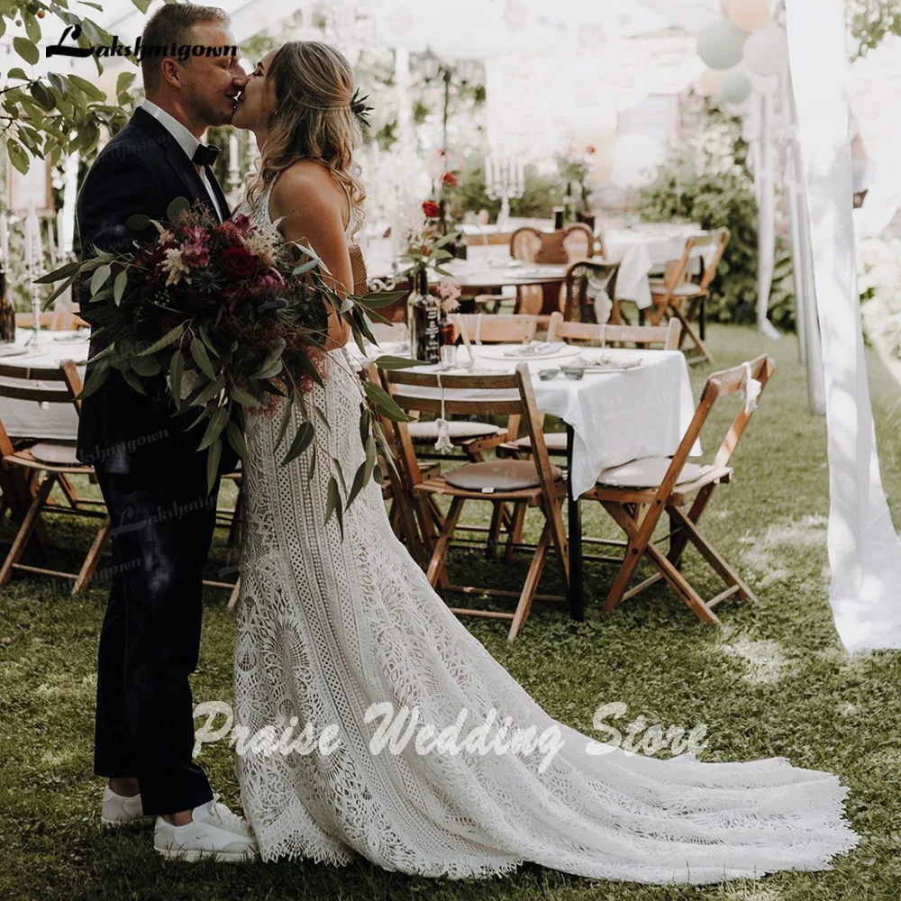 Lakshmigown шикарное свадебное платье без рукавов в стиле бохо с юбкой-годе для женщин