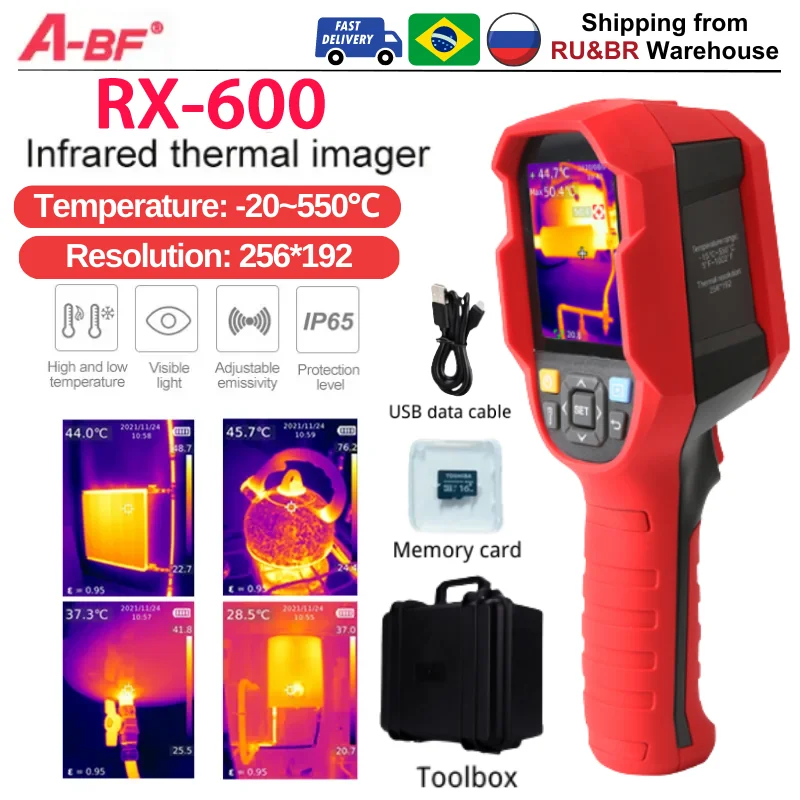 

A-BF Infrared Thermal Imager RX-600 -15℃~550°C PCB Circuit Industrial Floor Heating Pipeline Testing Thermal Camera for Repaire