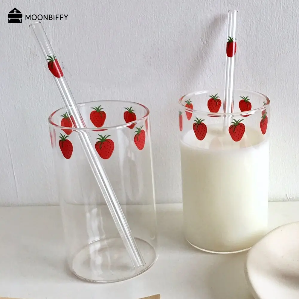 Ins Nana Strawberry Glasses Heat Resistant Coffee Milk Water