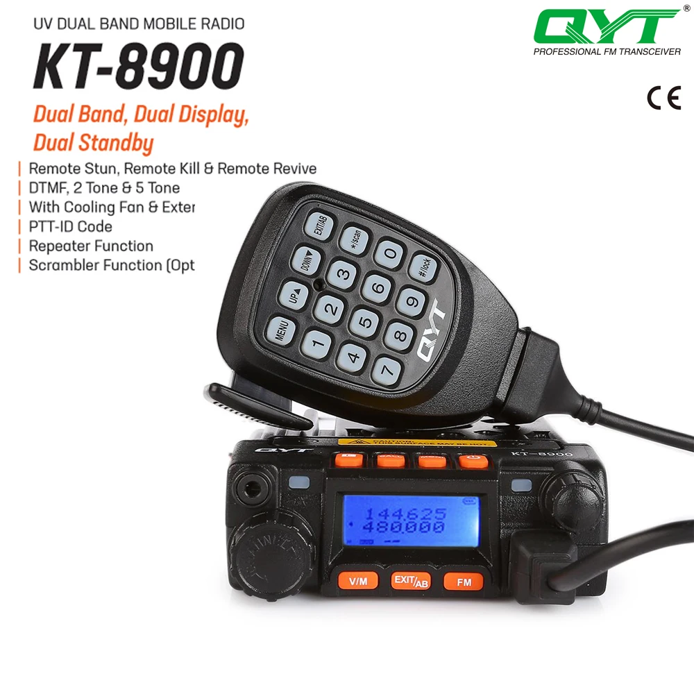 Автомобильное радио Qyt Kt-8900 25-ватный двухдиапазонный мобильный приемопередатчик