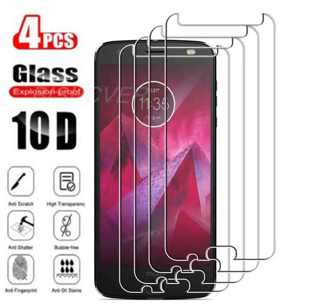 

4Pcs Tempered Glass FOR Motorola Moto Z2 Play Force 5.5" 2017 XT1710-09 07 01/10-02 Screen Protector Protective Glass Film 9H
