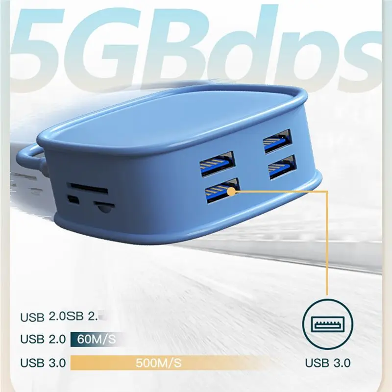Фото (A65I) USB 3.0 C-хаб-адаптер 10-в-1, Type-C с поддержкой 4K HDMI, RJ45 Lan Ethernet, многопортовый USB-хаб для передачи данных, 100W PD-хаб-сплиттер (A) №1