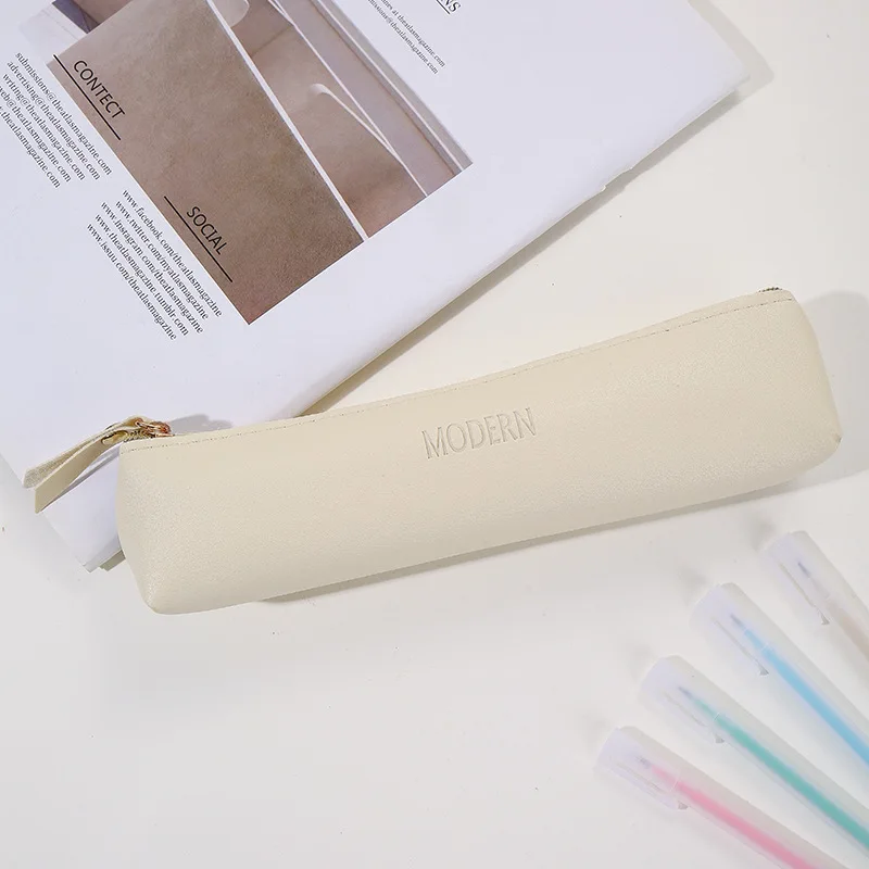 Однотонная сумка для карандашей из ПУ кожи Cortex простая треугольная форма