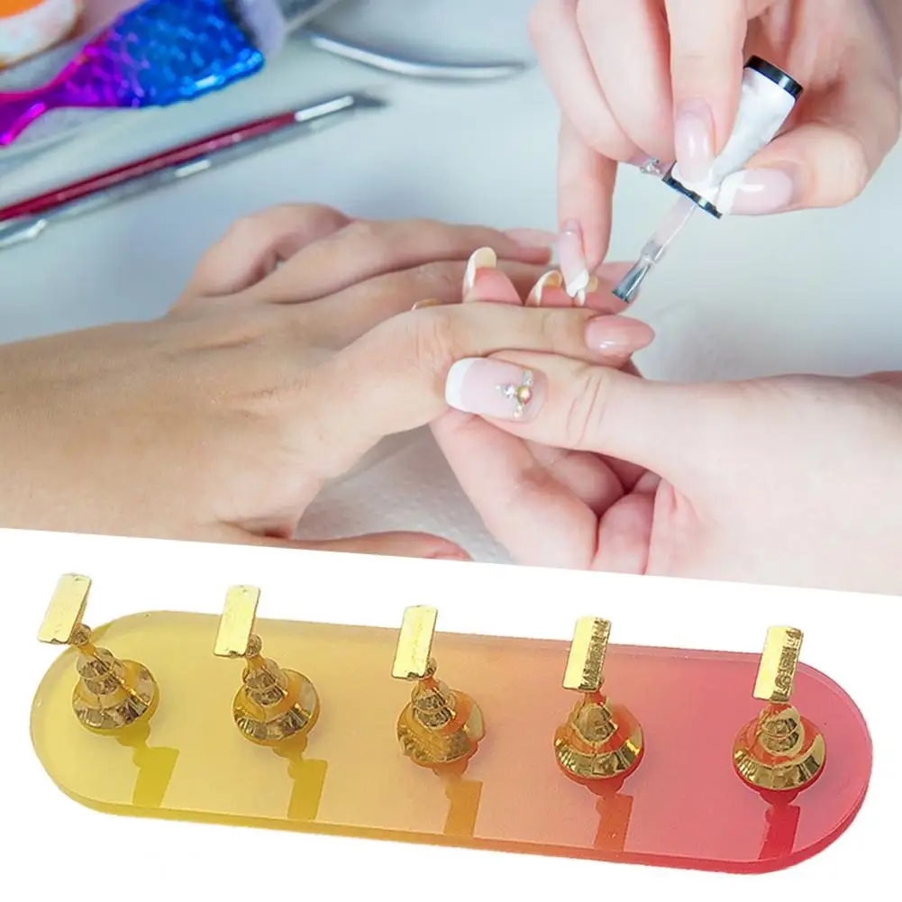 

Nail Bracket Reused Strong Suction Long Oval Sturdy Gradient Color Display Alloy Nail Art Practice Display Stand Nail Salon