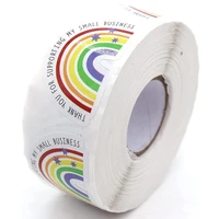 thank you for supporting my small business sticker rainbow shape 500pcsroll decorative sealing labels sticker for gift package