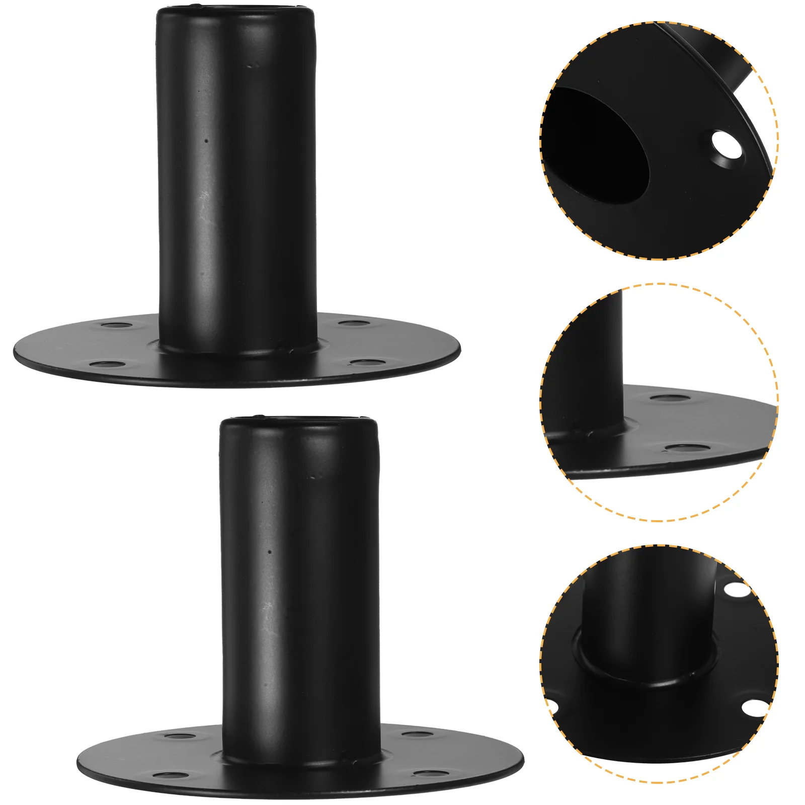 

2 Pcs Speaker Base Bracket Black Metal Bookshelf Aluminum Alloy Holder Fall The Ground Stand Tray Stands