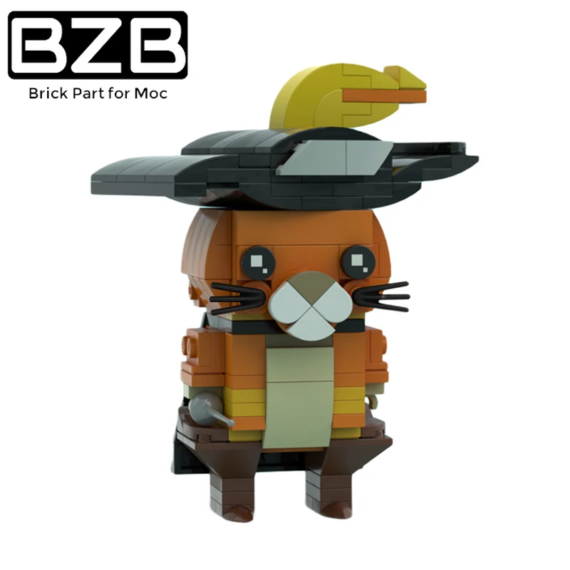 

BZB MOC Classic Animation Movie Cat in Boots Brickheadzs Building Blocks Cartoon Cute Puss Bricks Toys for Children