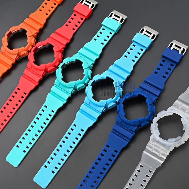 Фото Резиновый силиконовый ремешок для часов Casio G-Shock GA-100/110/120/140 GD-100 GAX-100 GLS-100, сменный матовый ремешок для браслета + чехол №4