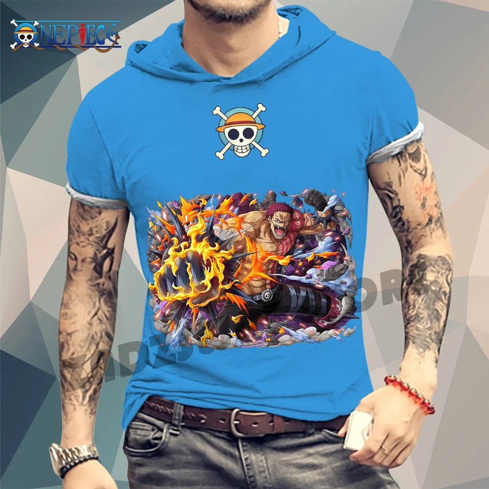 Мужская цельная футболка с капюшоном размеры до 3XL