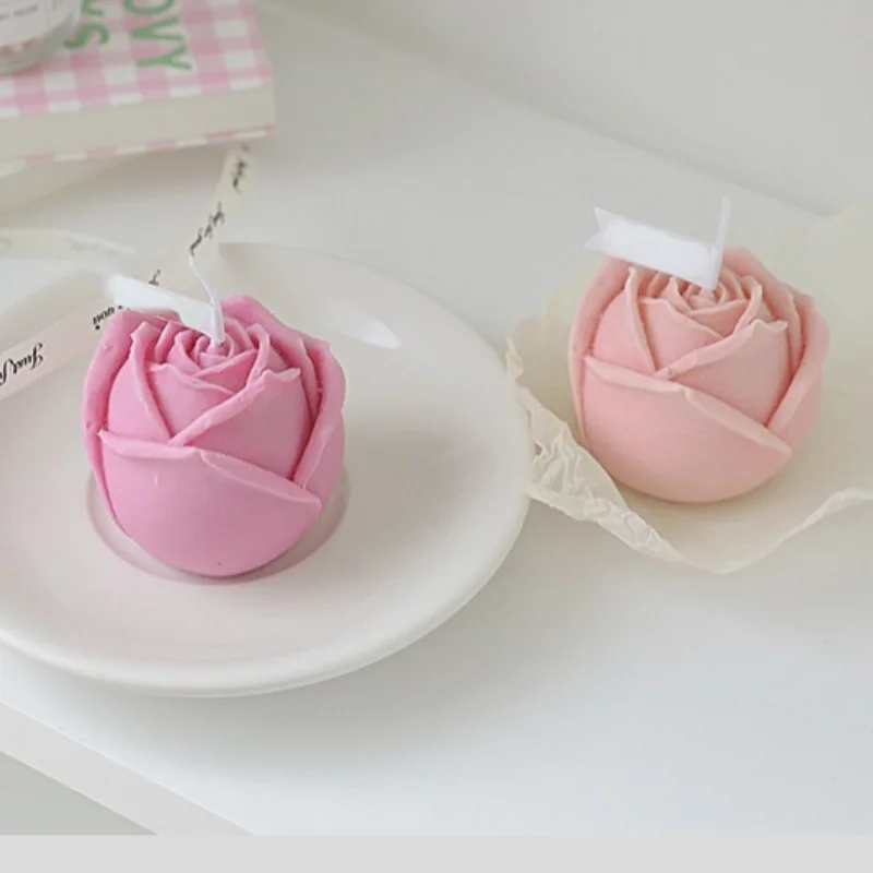 

3D Rose Flower Candle Mold for Candle Making Silicone Mold Clay Resin Gypsum Mould Handmade Party Favors